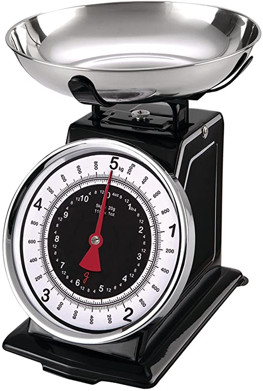 Gourmet by Starfrit  Retro Mechanical Kitchen Scale, Silver/Black