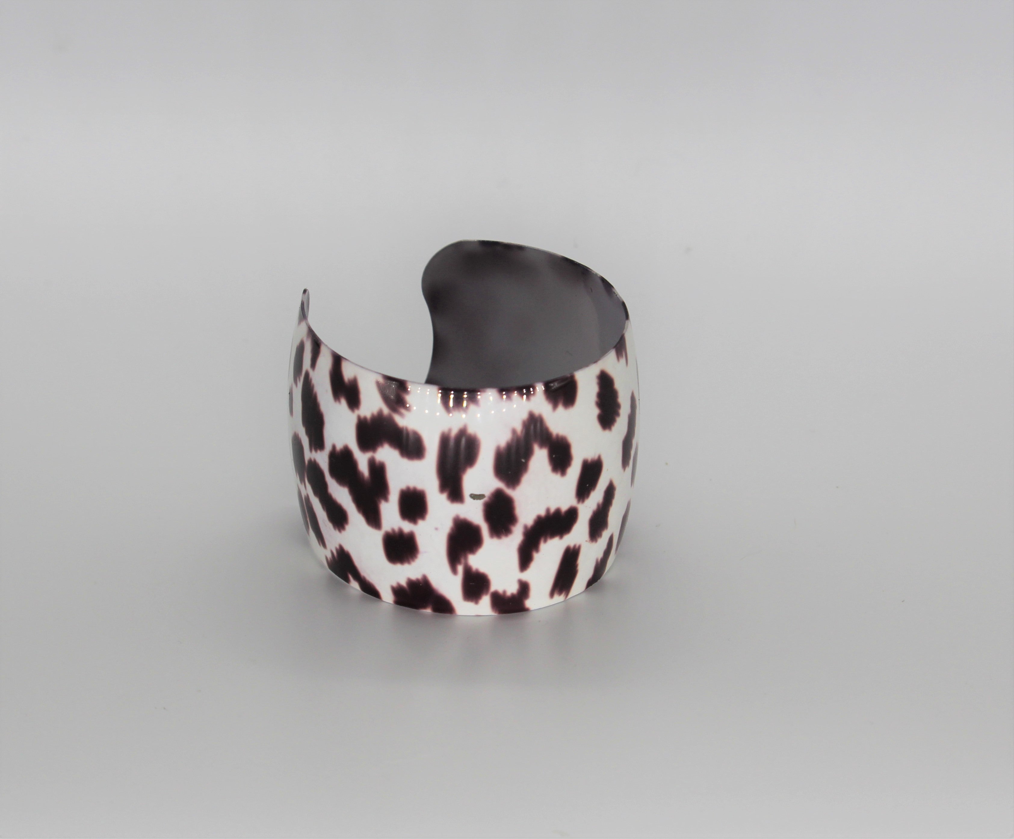 Colorful Burgundy Animal Print Wrist Cuff Bracelet