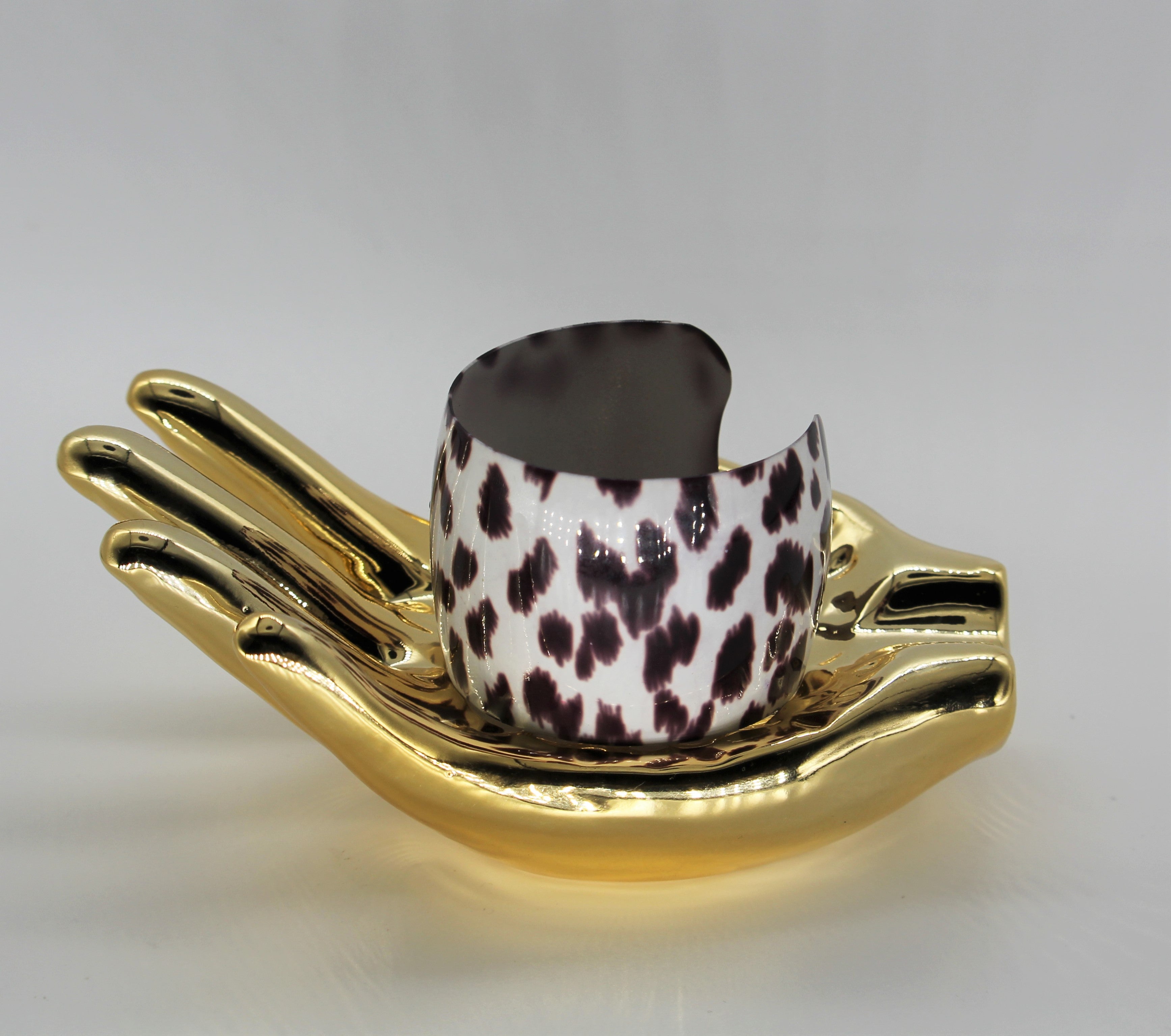 Colorful Burgundy Animal Print Wrist Cuff Bracelet