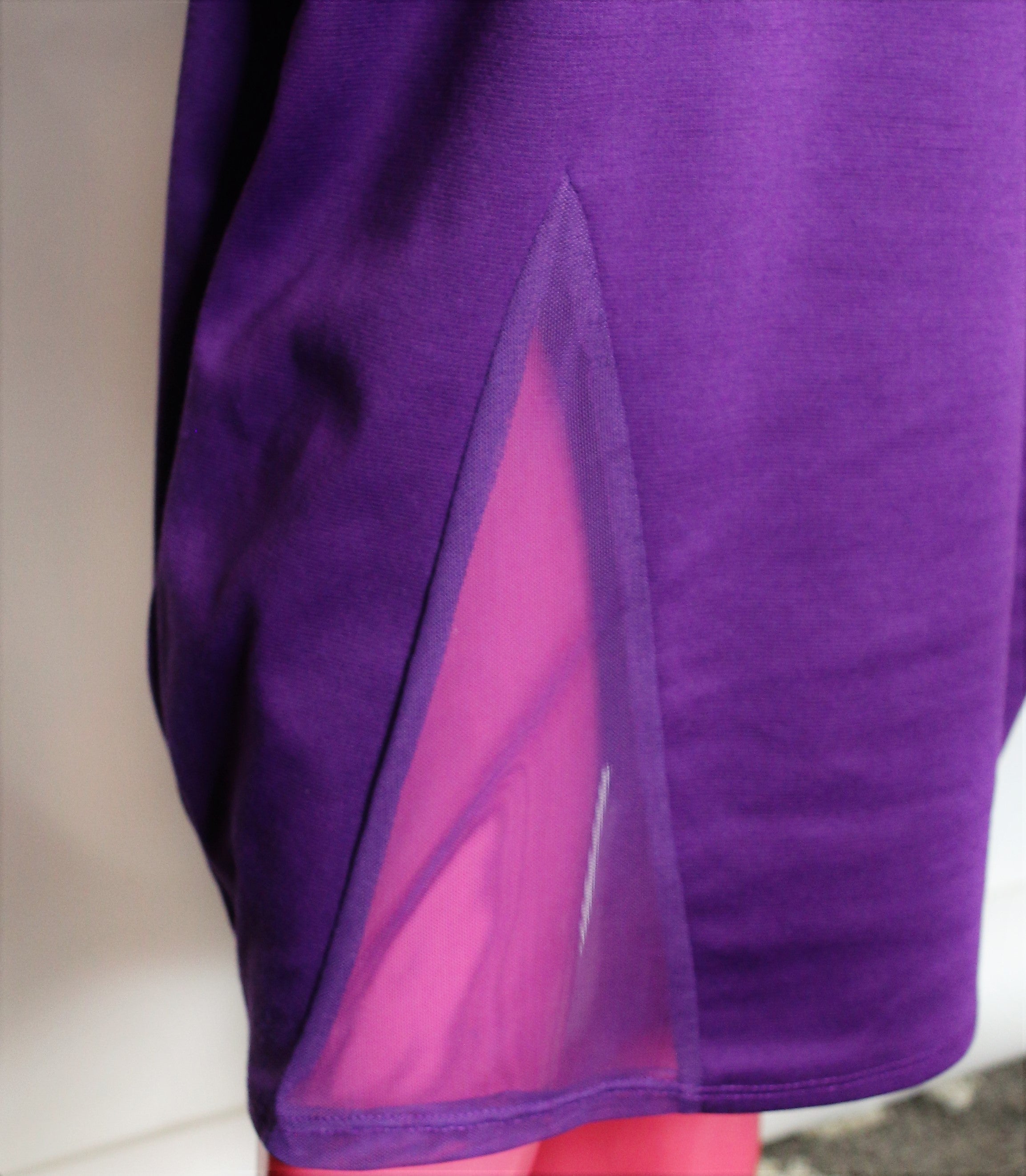 Quum Plus Purple Dress With  a V Shape Mesh Thigh Opening