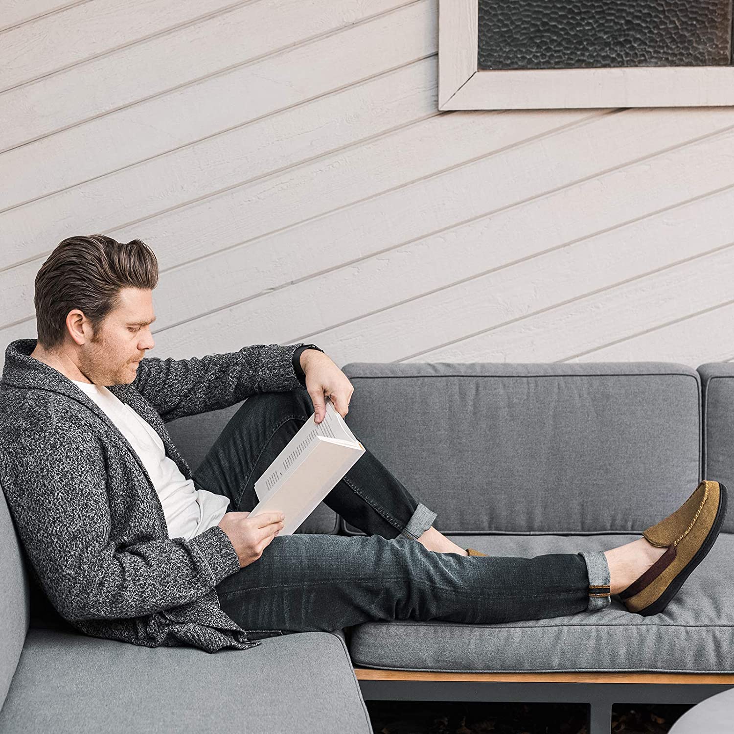 Men's Micro Wool Moccasin Slippers
