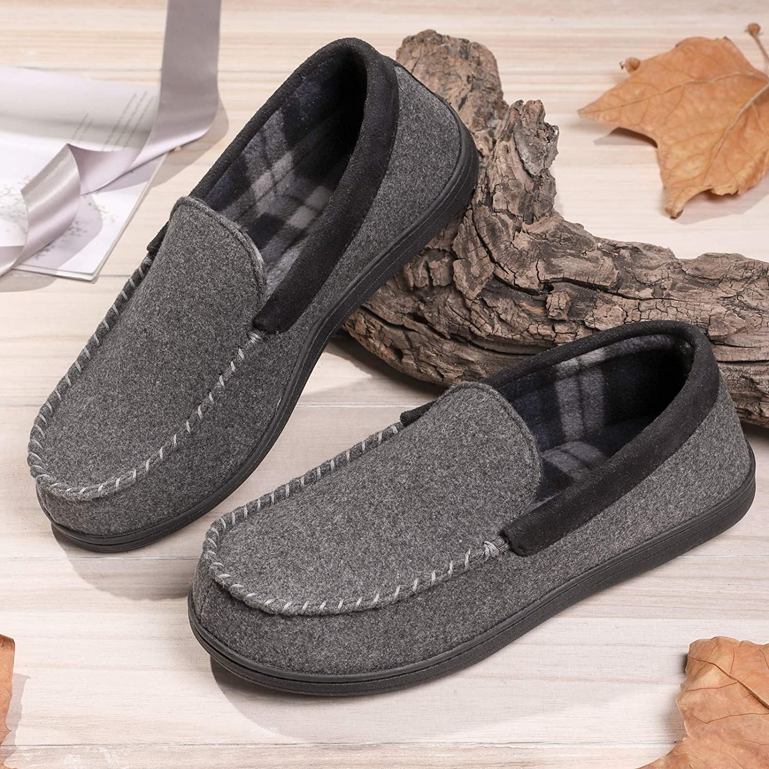 Men's Micro Wool Moccasin Slippers
