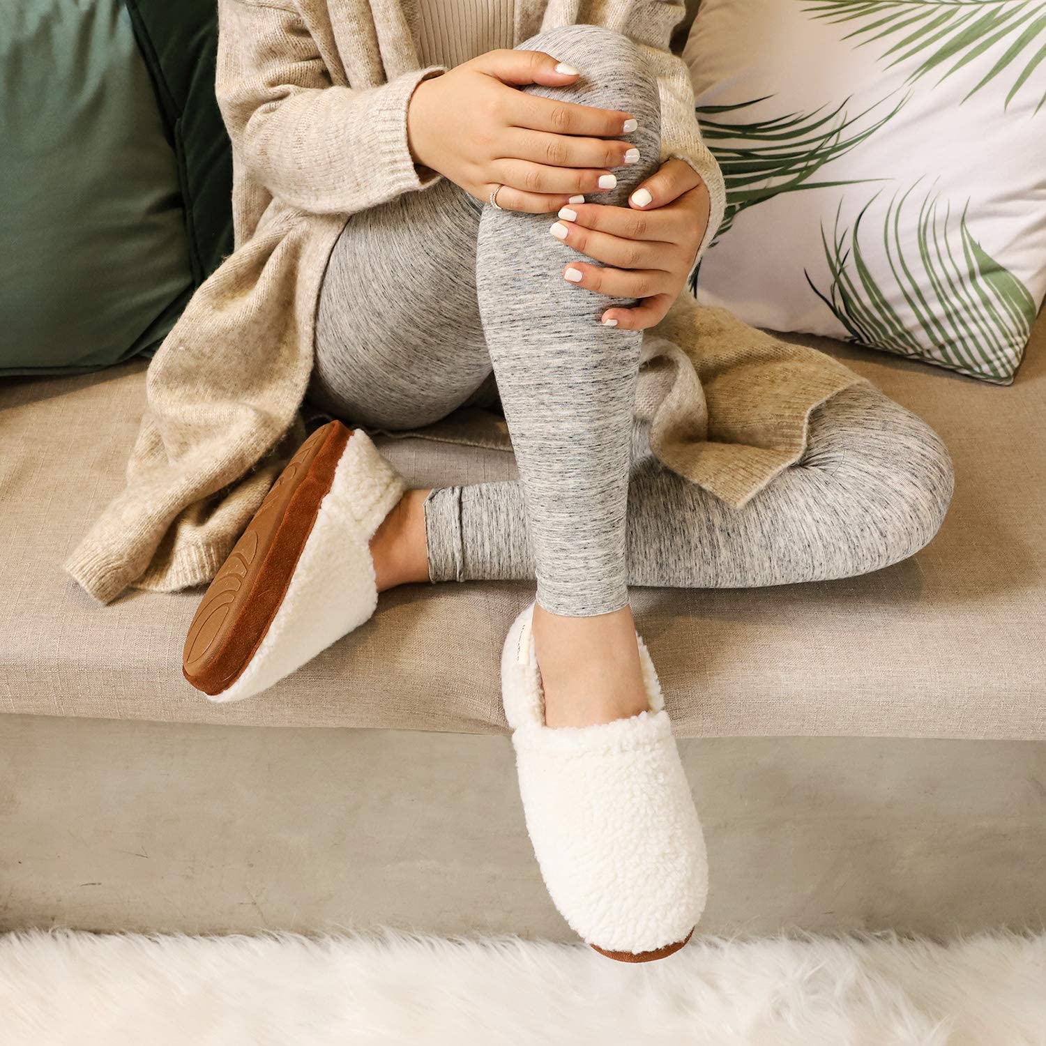 Ladies' EverFoams Cotton Knit Loafers Slippers