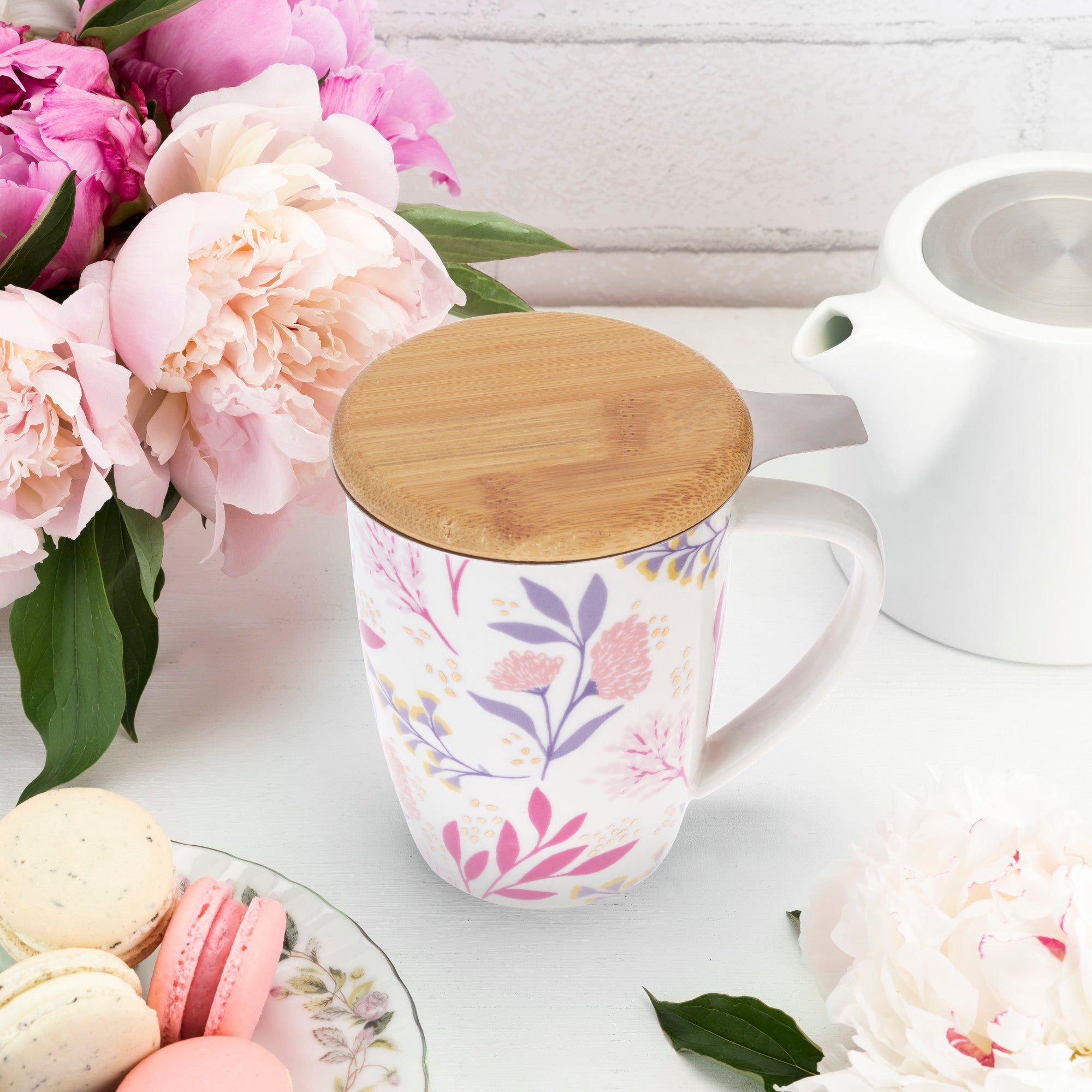 Bailey? Botanical Bliss Ceramic Tea Mug & Infuser by Pinky Up?