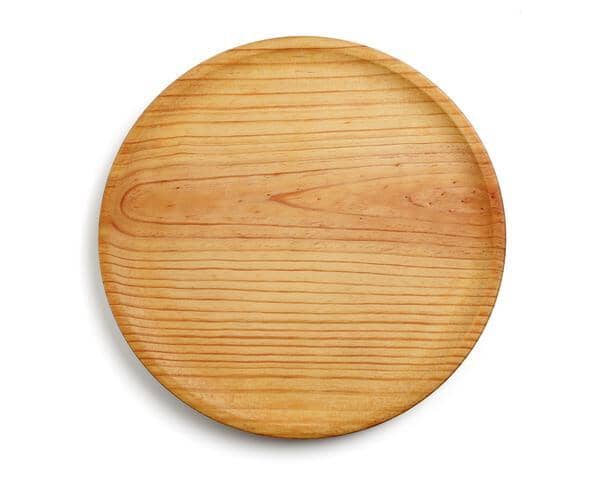 Khayyan Artisanal Pine Wood Serving Plate, 24 cm