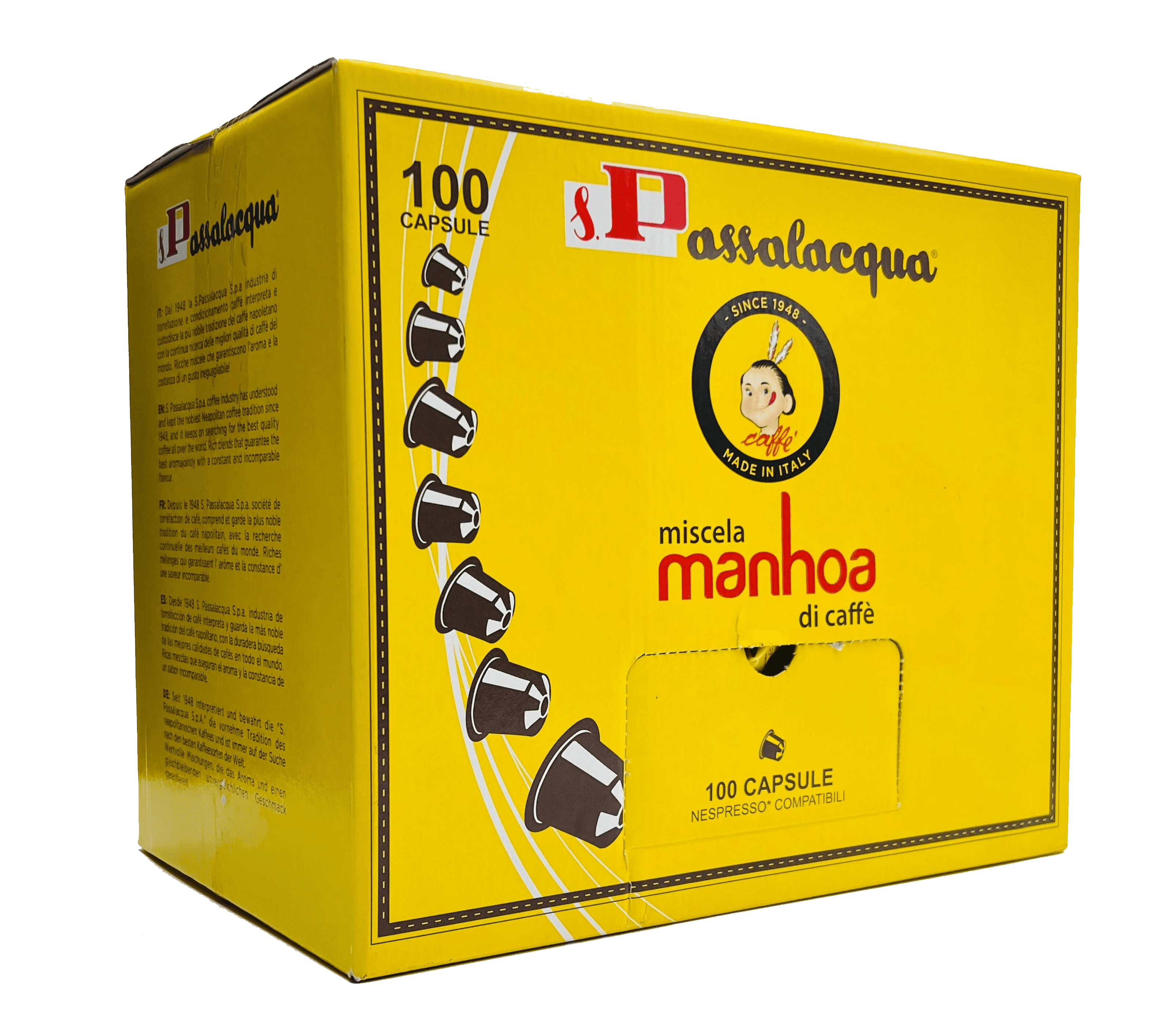 Passalacqua Miscela Manhoa Nespresso Compatible, 100 Capsules