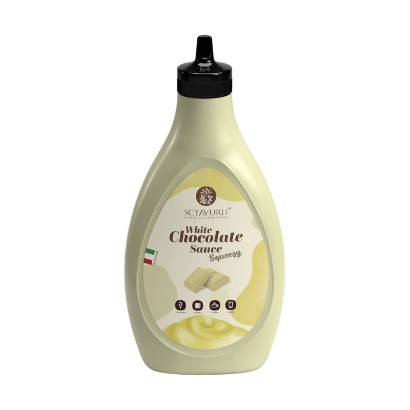 Scyavuru Sicilian White Chocolate Topping Sauce, 17.6 oz