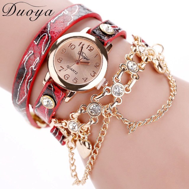 Duoya Brand Watch Women Leopard Luxury Band Bracelet