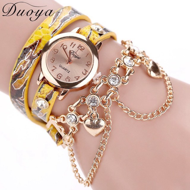 Duoya Brand Watch Women Leopard Luxury Band Bracelet