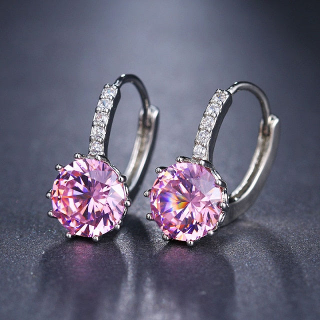 LXOEN Fashion 10 Colors AAA CZ Hoop Earrings For Women Silver