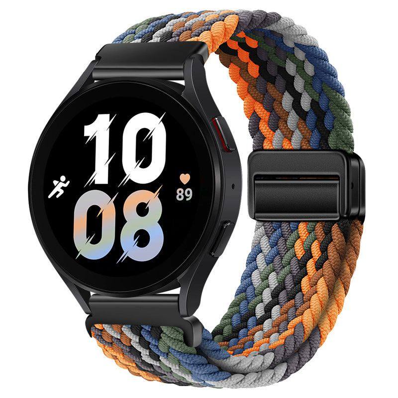 22mm & 20mm Rainbow Nylon Woven Magnetic Watch Band For Samsung/Garmin/Fossil/Others