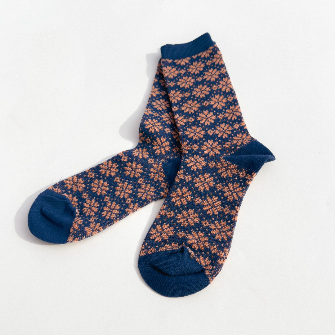 Blue Knit Socks