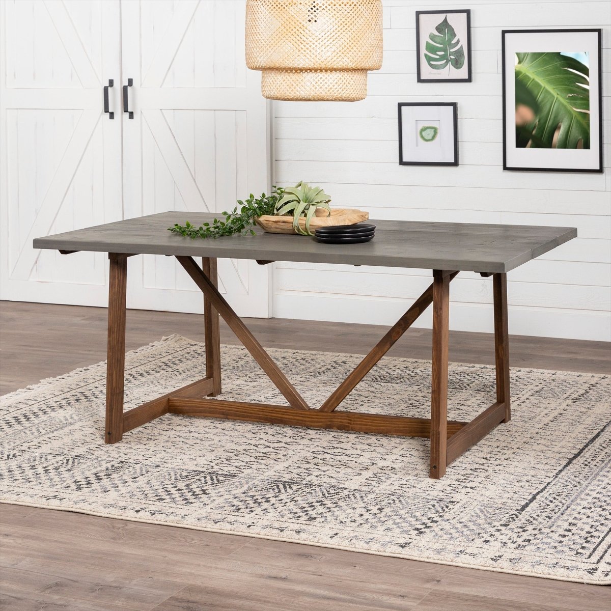 Brennan Solid Wood Trestle Dining Table
