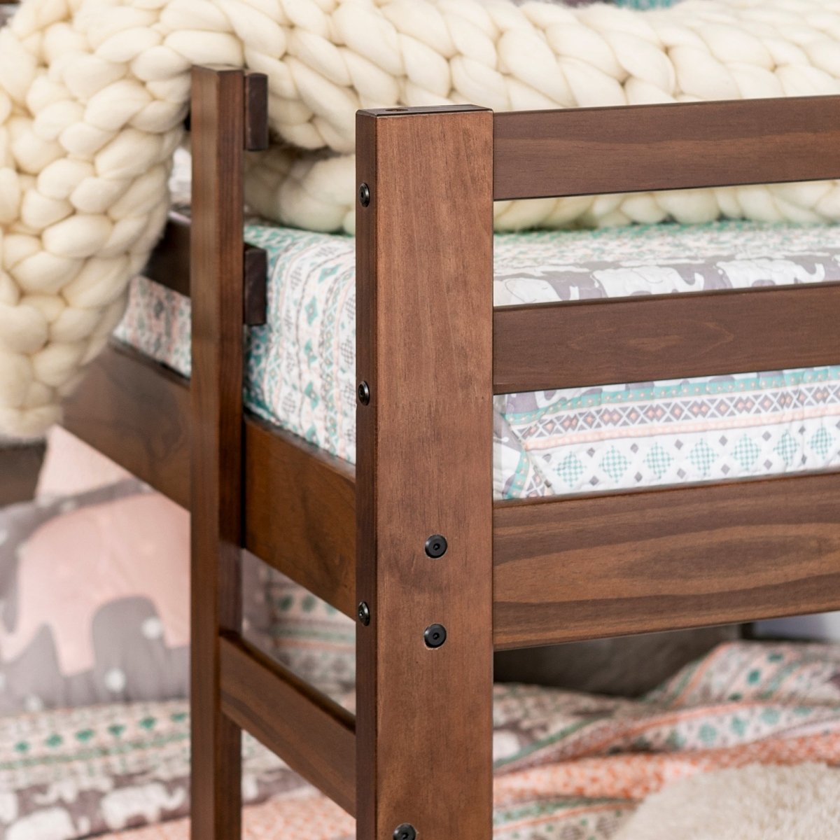 Cottage Jr. Twin Over Twin Solid Wood Bunk Bed