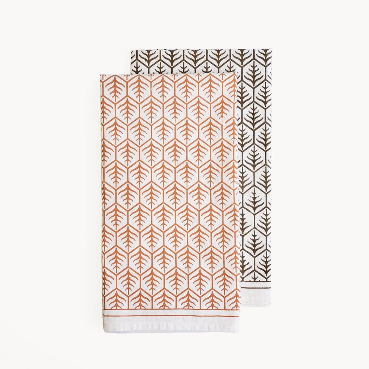 Hand Screen Printed Tea Towel, Set of 2