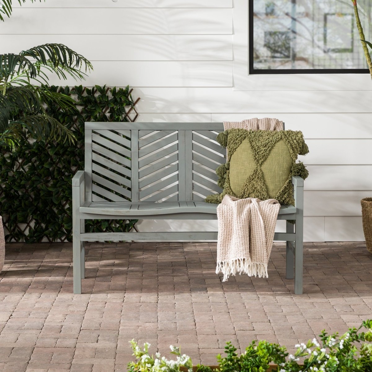 Vincent Patio Wood Loveseat Bench