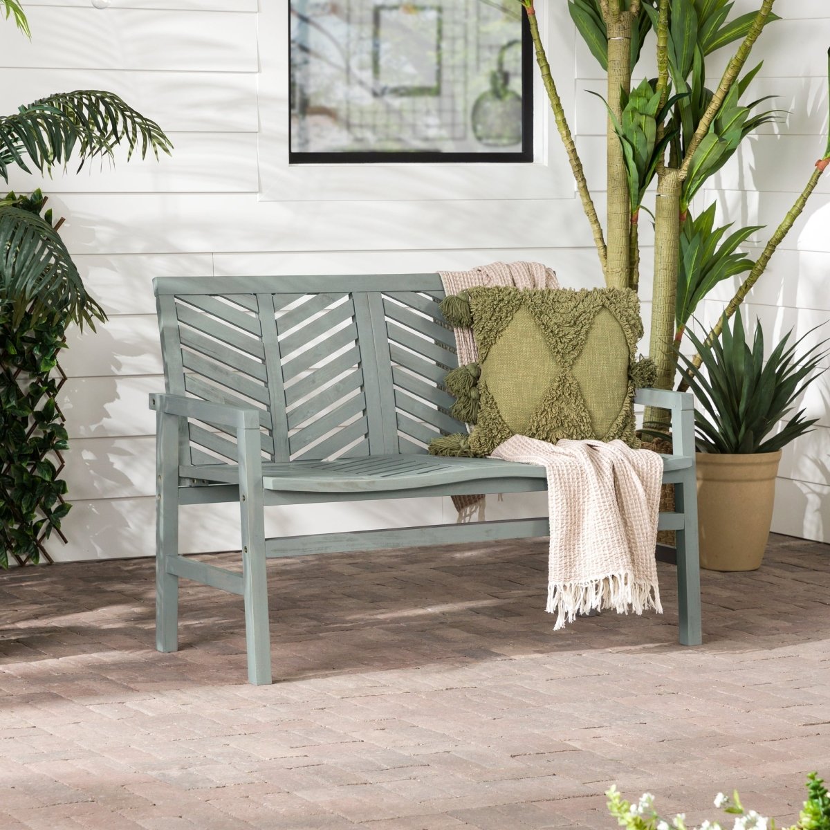 Vincent Patio Wood Loveseat Bench