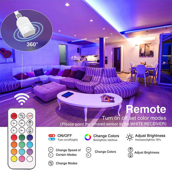 Alexa LED Strip Lights, 66ft Smart WiFi RGB Light Strip, Works with Google Assistant, Amazon Echo, Dimmable Coloured Strip Lights for Home, TV, Party, Decor
