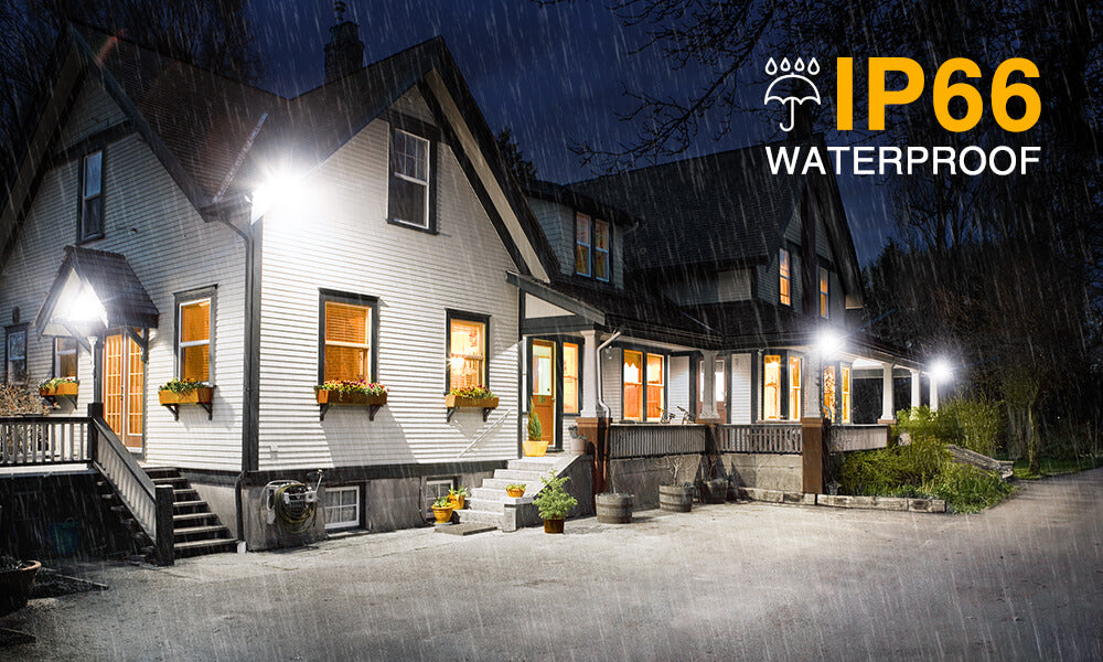60W LED Floodlights 2 Pack IP66 Waterproof, 6000lm Outdoor Landscape Flood Light