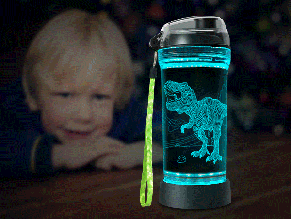 Roaring T REX 3D Light Up Water Bottle