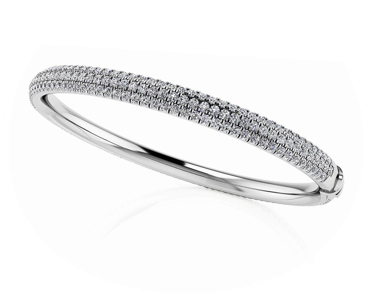 Triple Row Lab-Grown Diamond Bangle