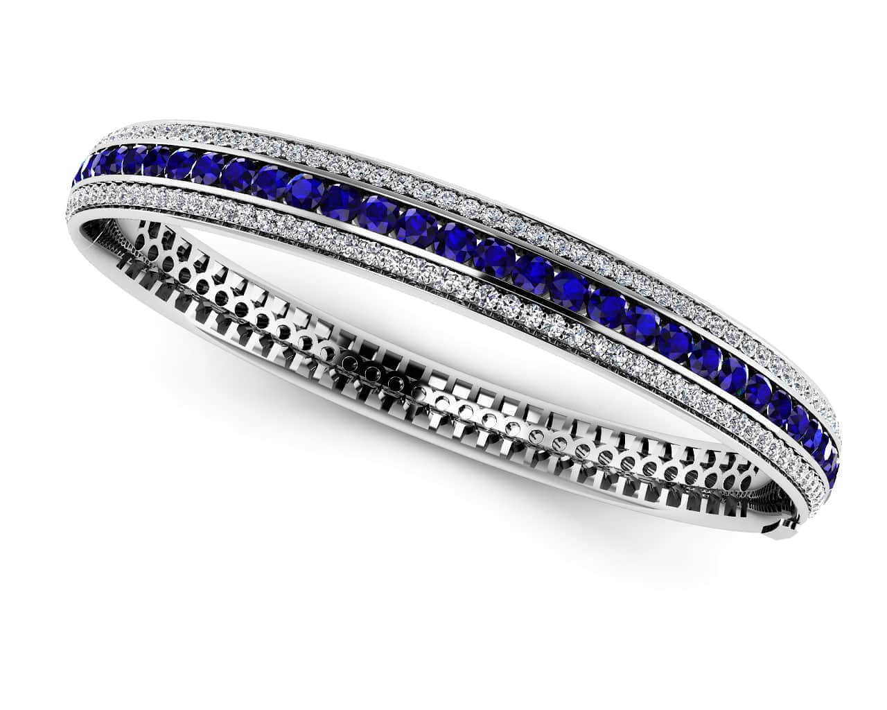 Shimmering Magic Lab-Grown Diamond and Gemstone Bangle