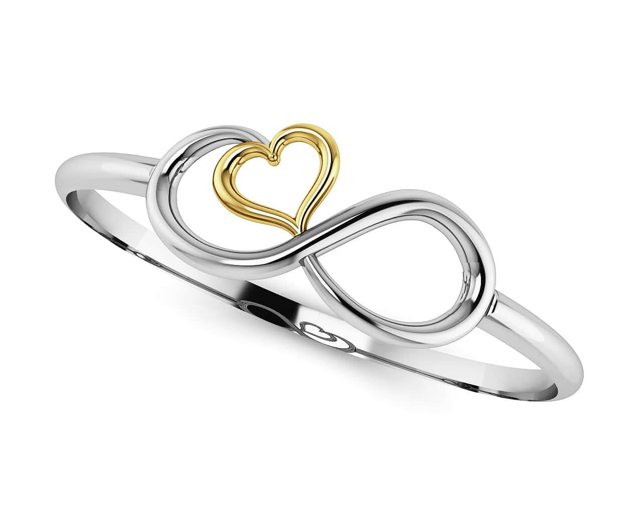 Infinite Love Heart Bangle Bracelet