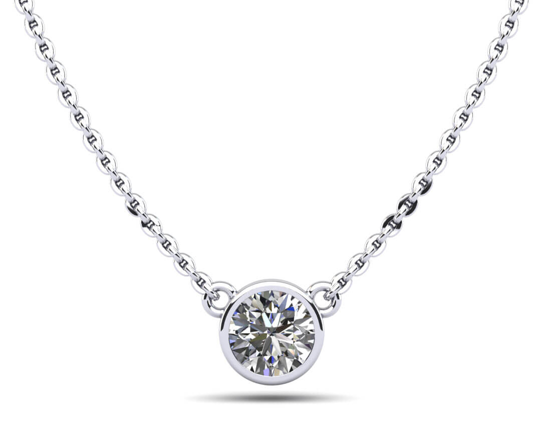 Simply Solitaire Bezel Set Lab-Grown Diamond Pendant