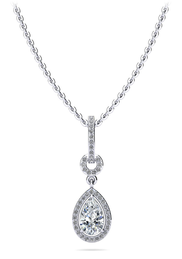 Pear Drop Dangle Lab-Grown Diamond Pendant