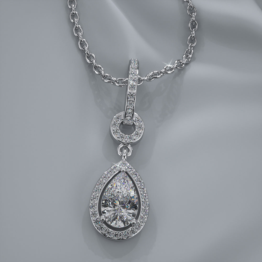 Pear Drop Dangle Lab-Grown Diamond Pendant