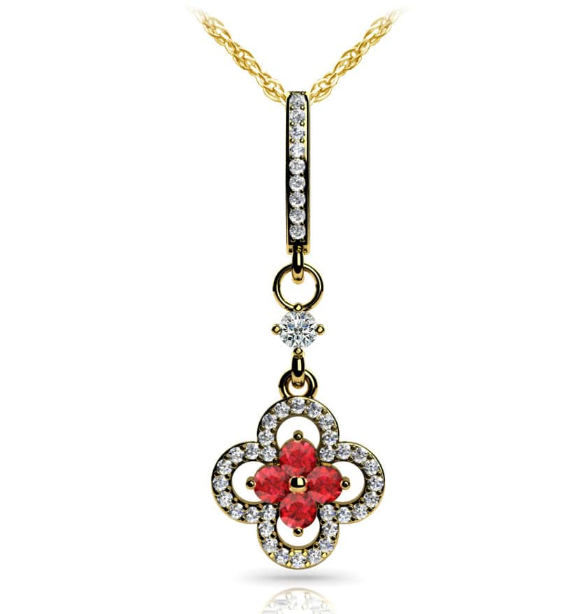 Precious Petals Gemstone Lab-Grown Diamond Pendant