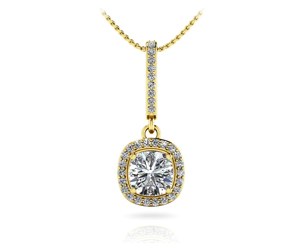 Ravishing Cushion Cut Lab-Grown Diamond Drop Pendant