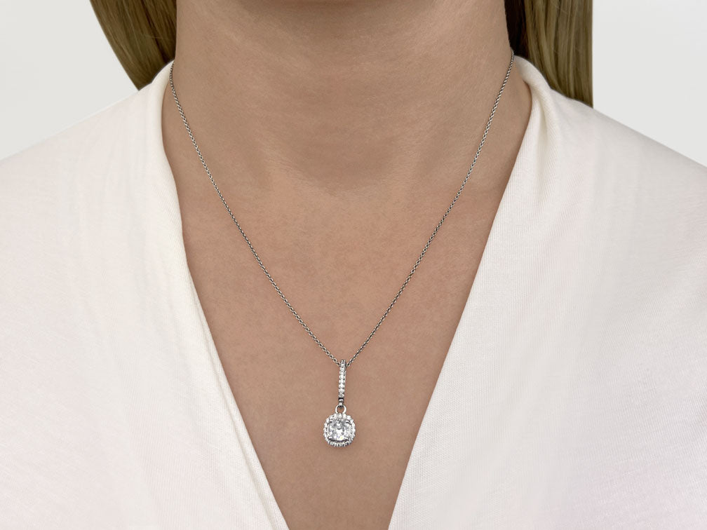 Ravishing Cushion Cut Lab-Grown Diamond Drop Pendant