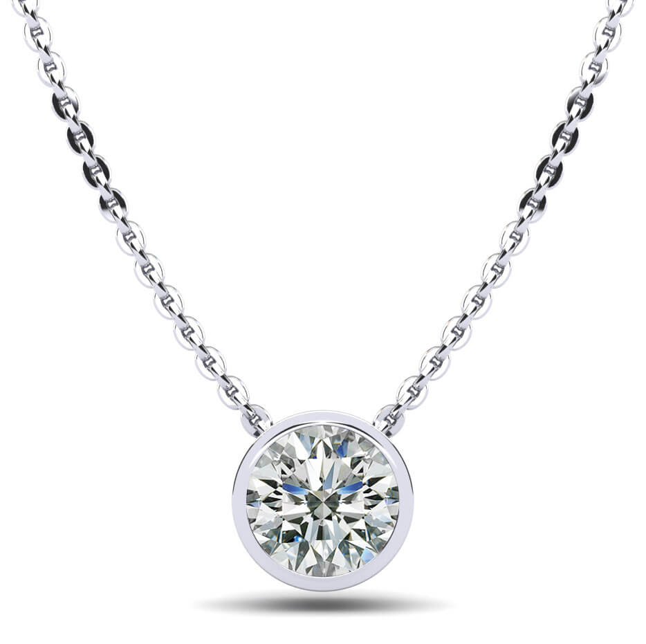 Solitaire Brilliant Round Lab-Grown Diamond Pendant