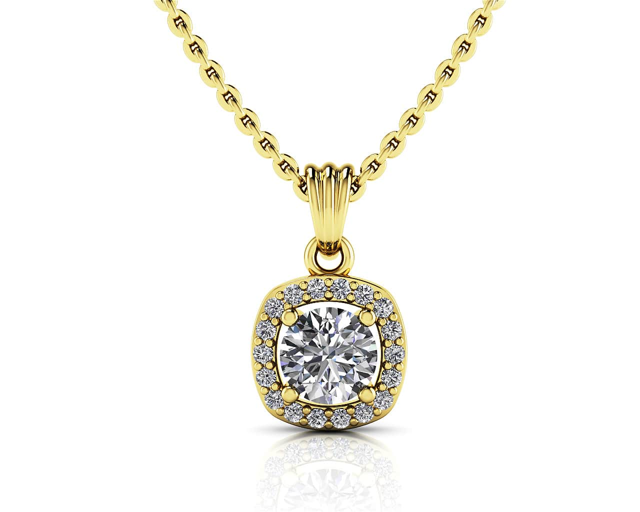 Everlasting Round Lab-Grown Diamond Halo Surround Pendant