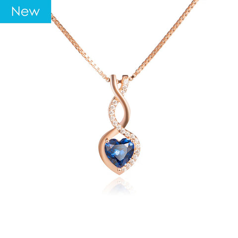 Birthstone Heart Pendant Necklace