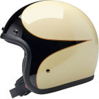 Biltwell Bonanza Helmet - Gloss Vintage Black/White Scallop