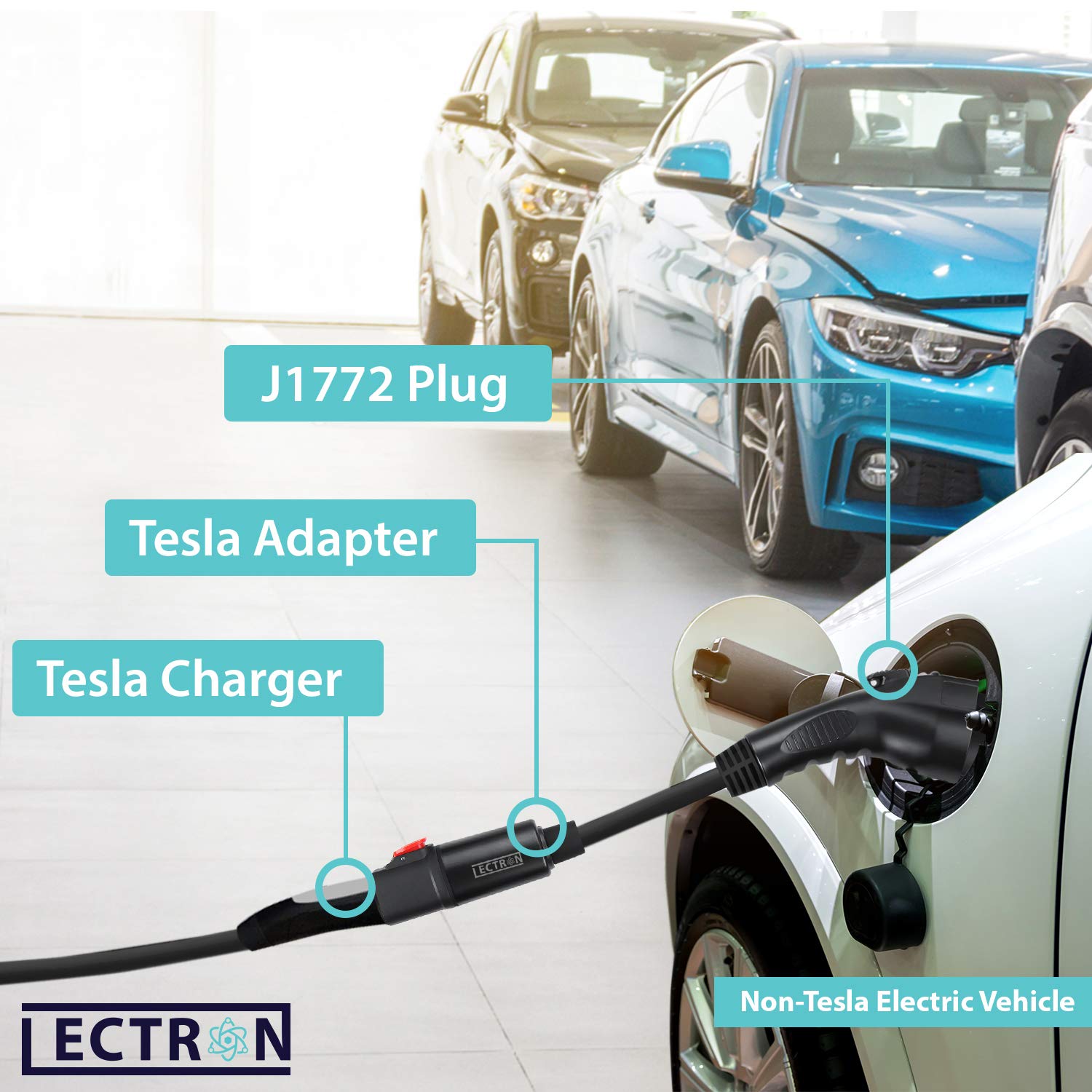 Tesla to J1772 Adapter Charger (Black) | 3-4x Charging Speeds
