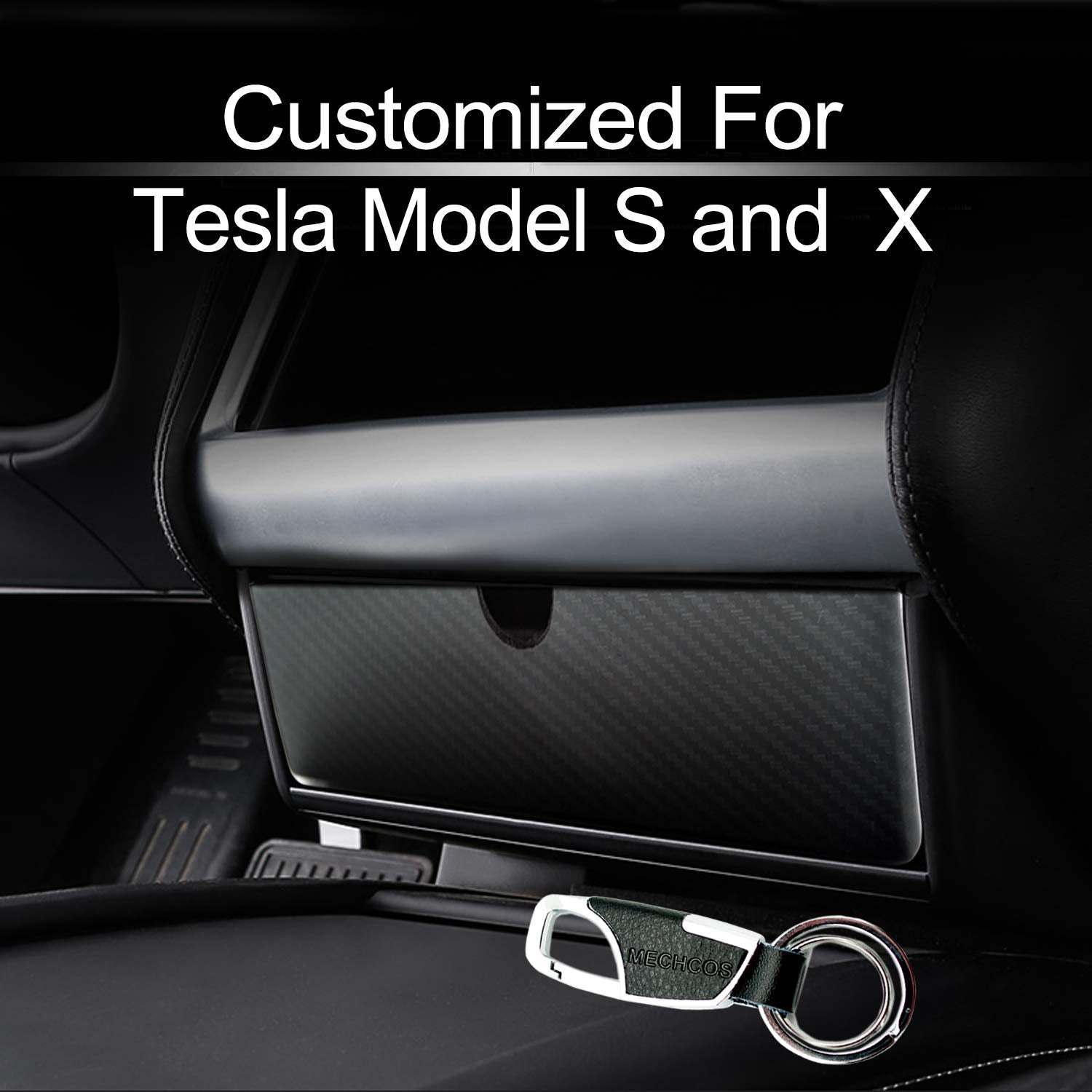 Center Console Drawer Storage (Carbon Fiber-Black) | 2012-2017 Tesla Model X & S