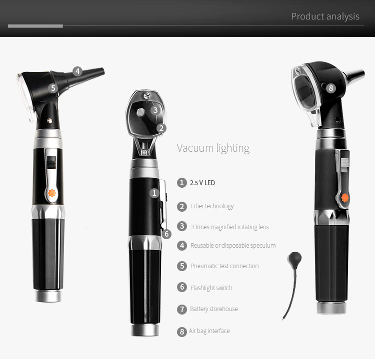 Rechargeable ENT Ophthalmoscope & Otoscope Diagnostic Set, Ear,Nose & Throat Set