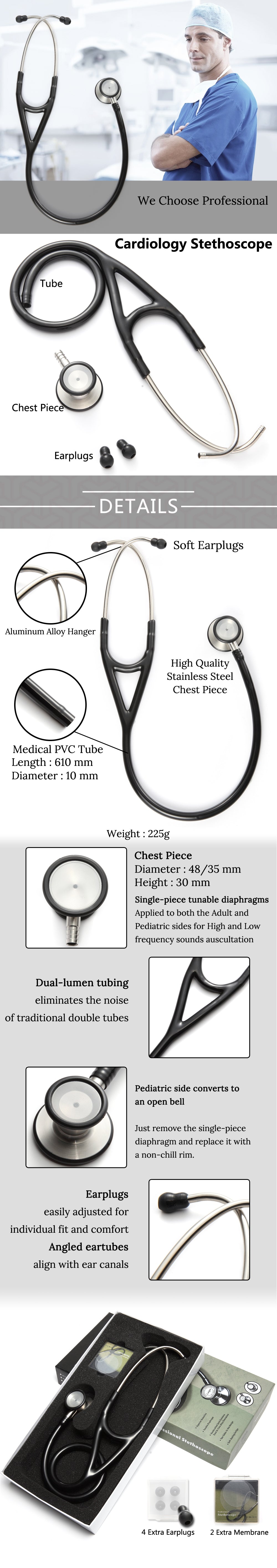 Professional Dual Head Stethoscope Cardiology Stethoscope Doctor Medical Stethoscope Doctor Medical Equipment Devices Nurse
