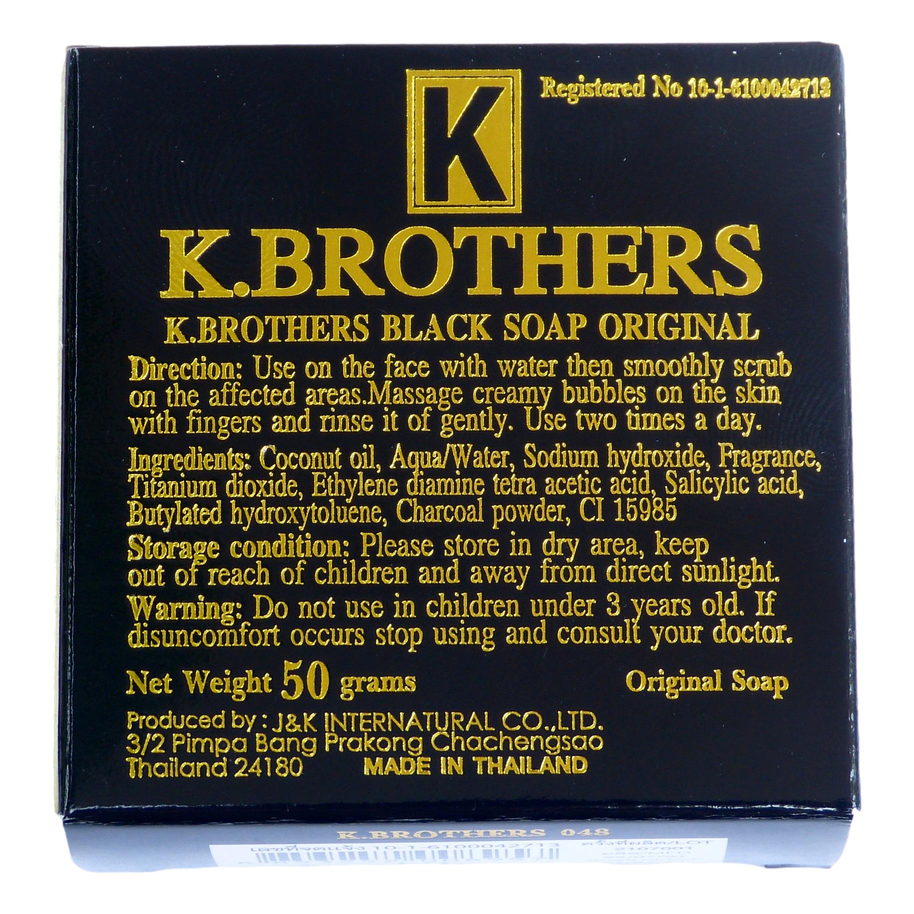 K.Brothers Original Black Soap 50g (Pack of 6)