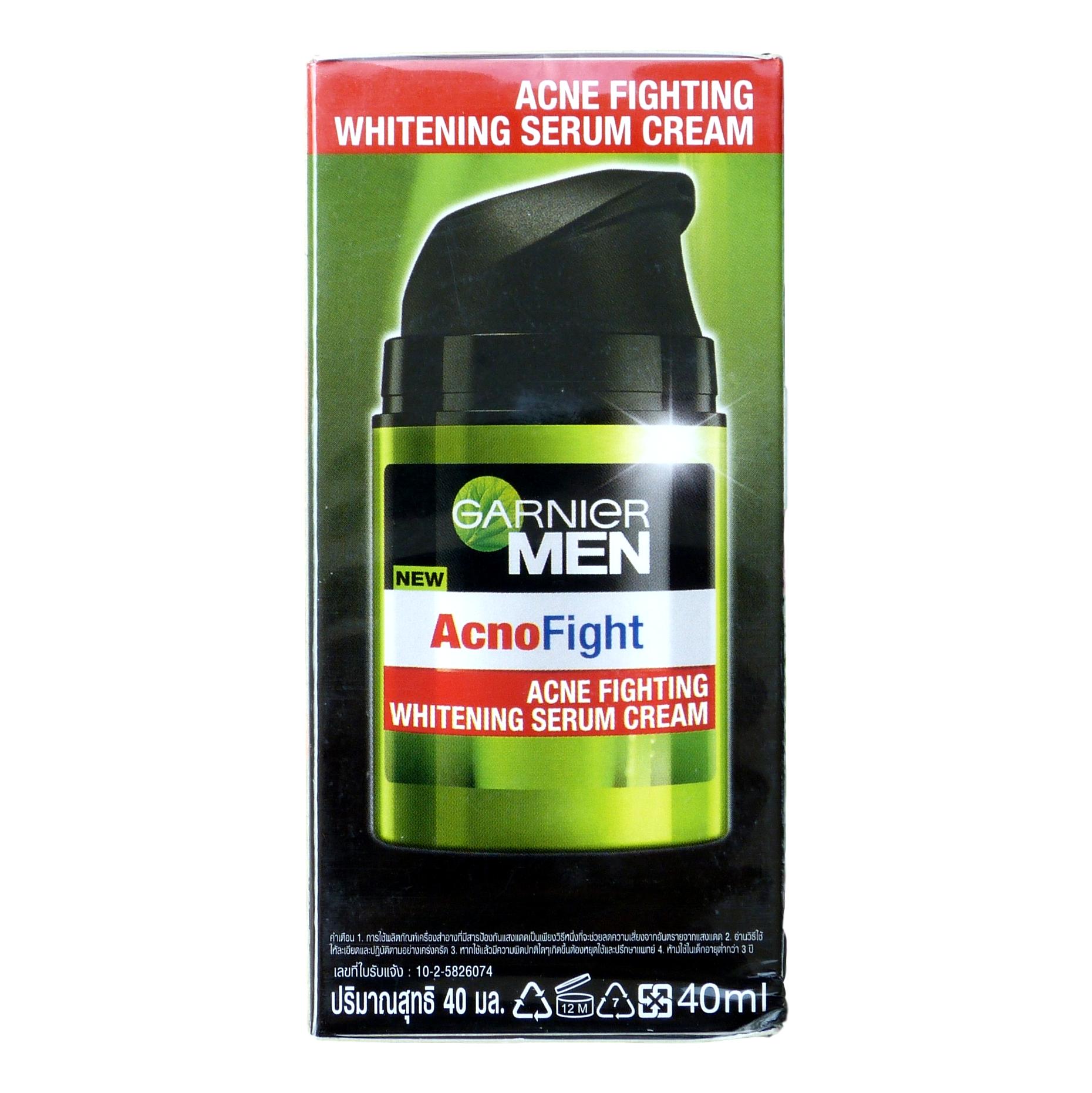 Garnier Men AcnoFight Acne Fighting Skin Whitening Serum Cream 40ml