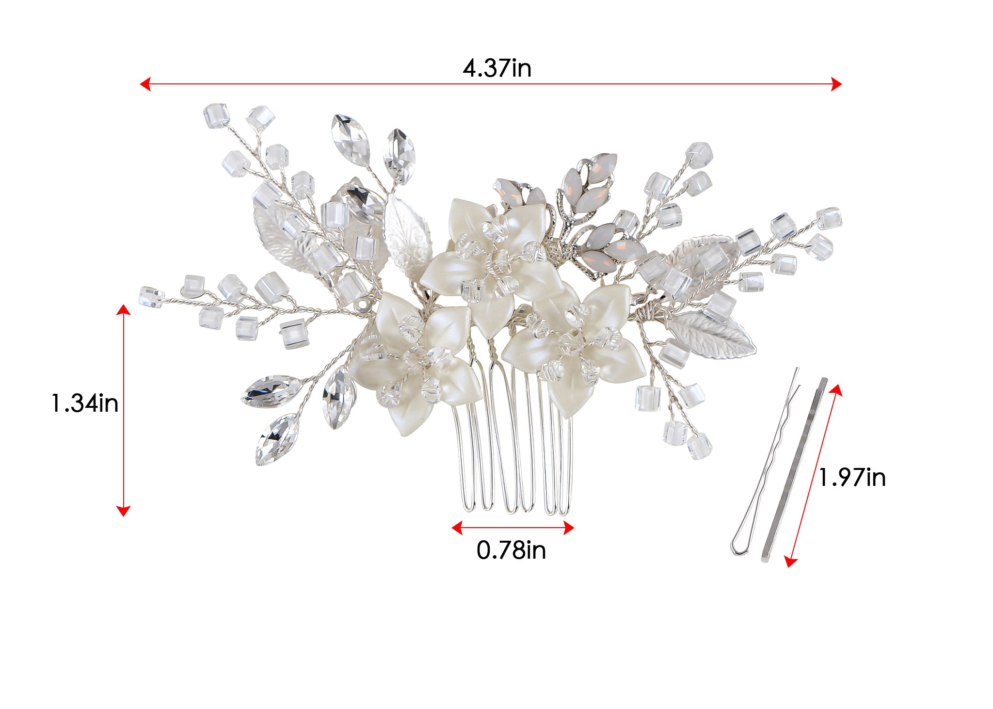 Alilang Flowers Crystal Hair Comb Bridal Hair Pieces Retro Hair Clips Wedding Hair Accessories