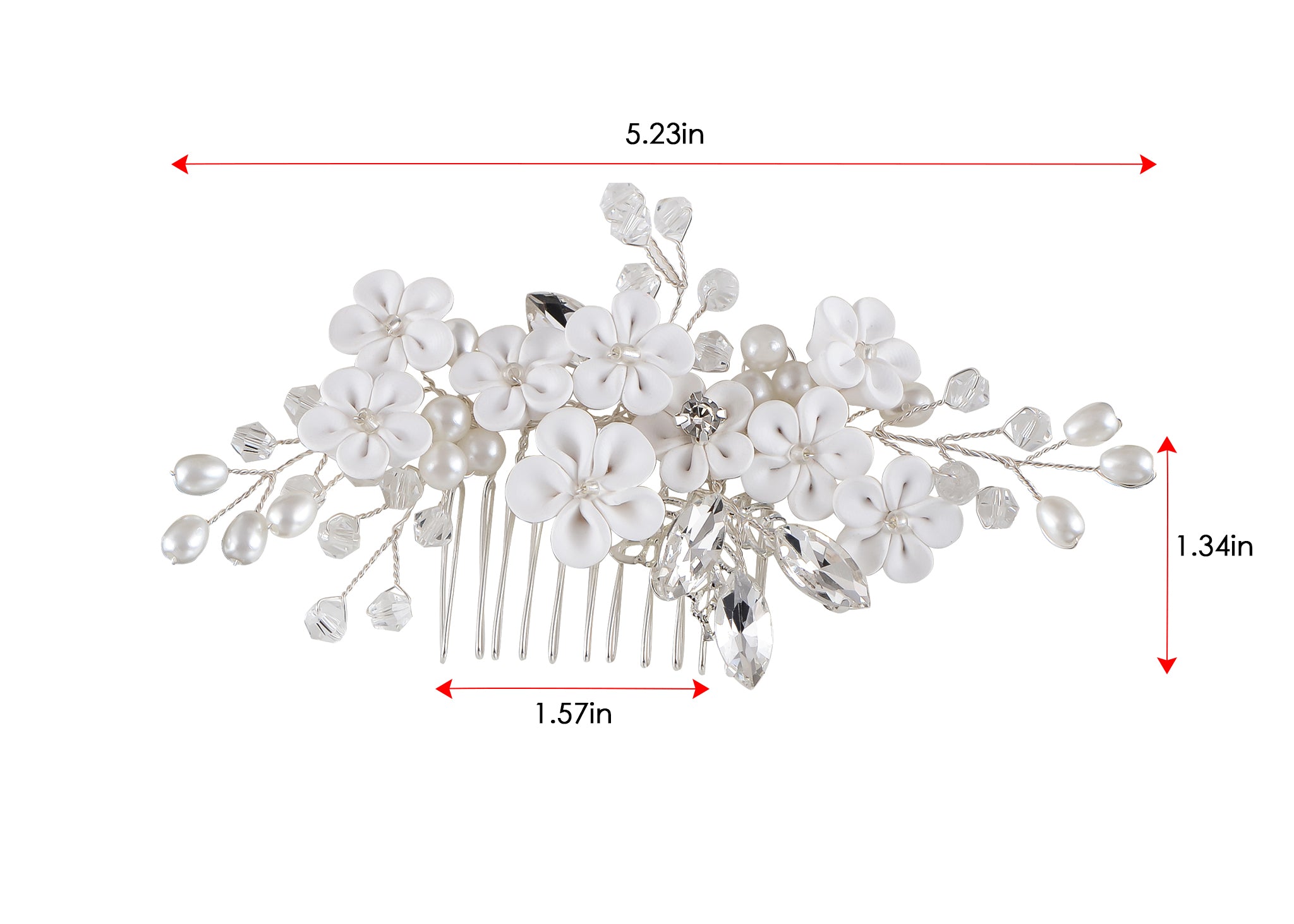 Alilang Flowers Crystal Hair Comb Bridal Hair Pieces Retro Hair Clips Wedding Hair Accessories