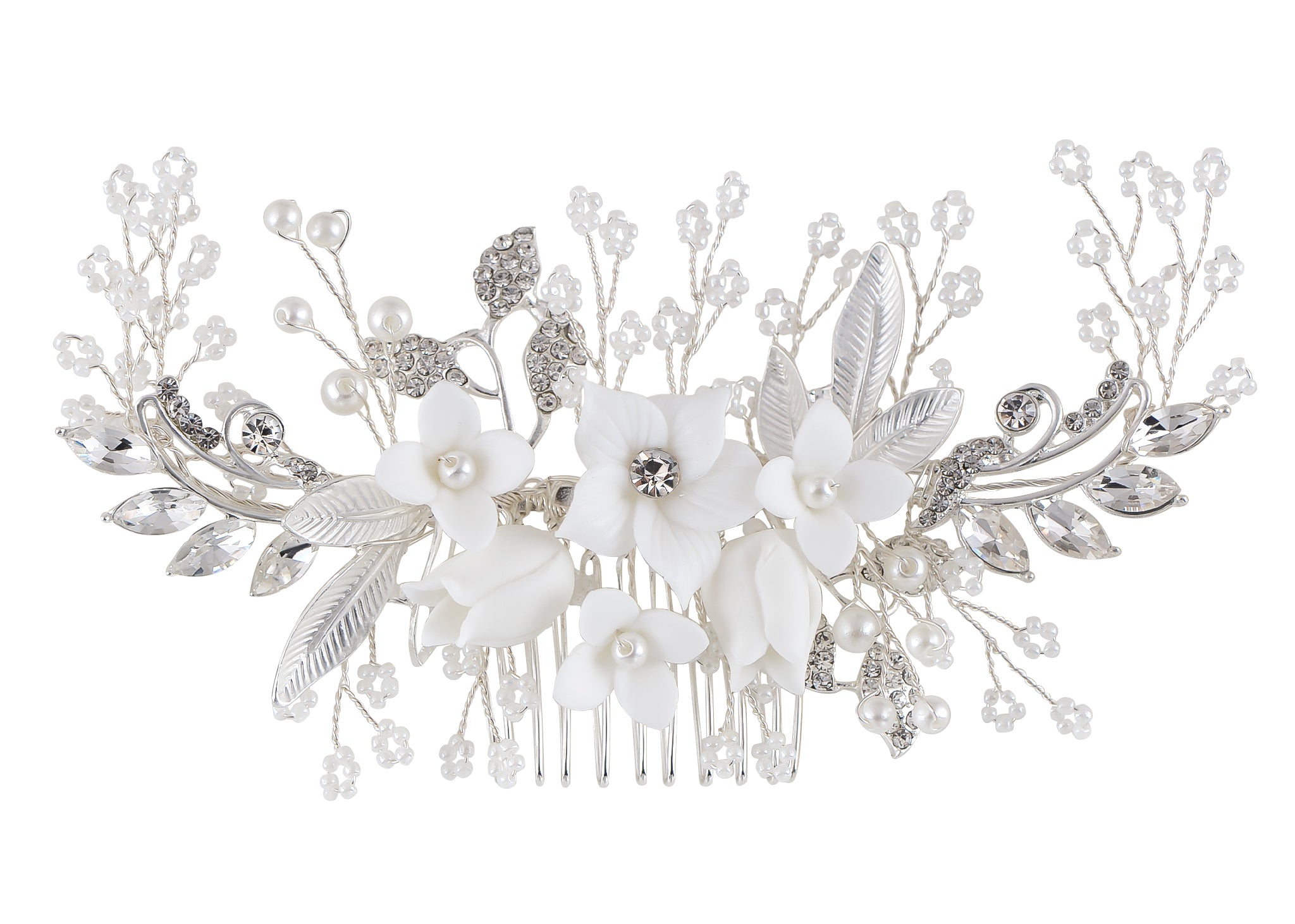 Alilang Flowers Crystal Hair Comb Bridal Hair Pieces Retro Hair Clips Wedding Hair Accessories