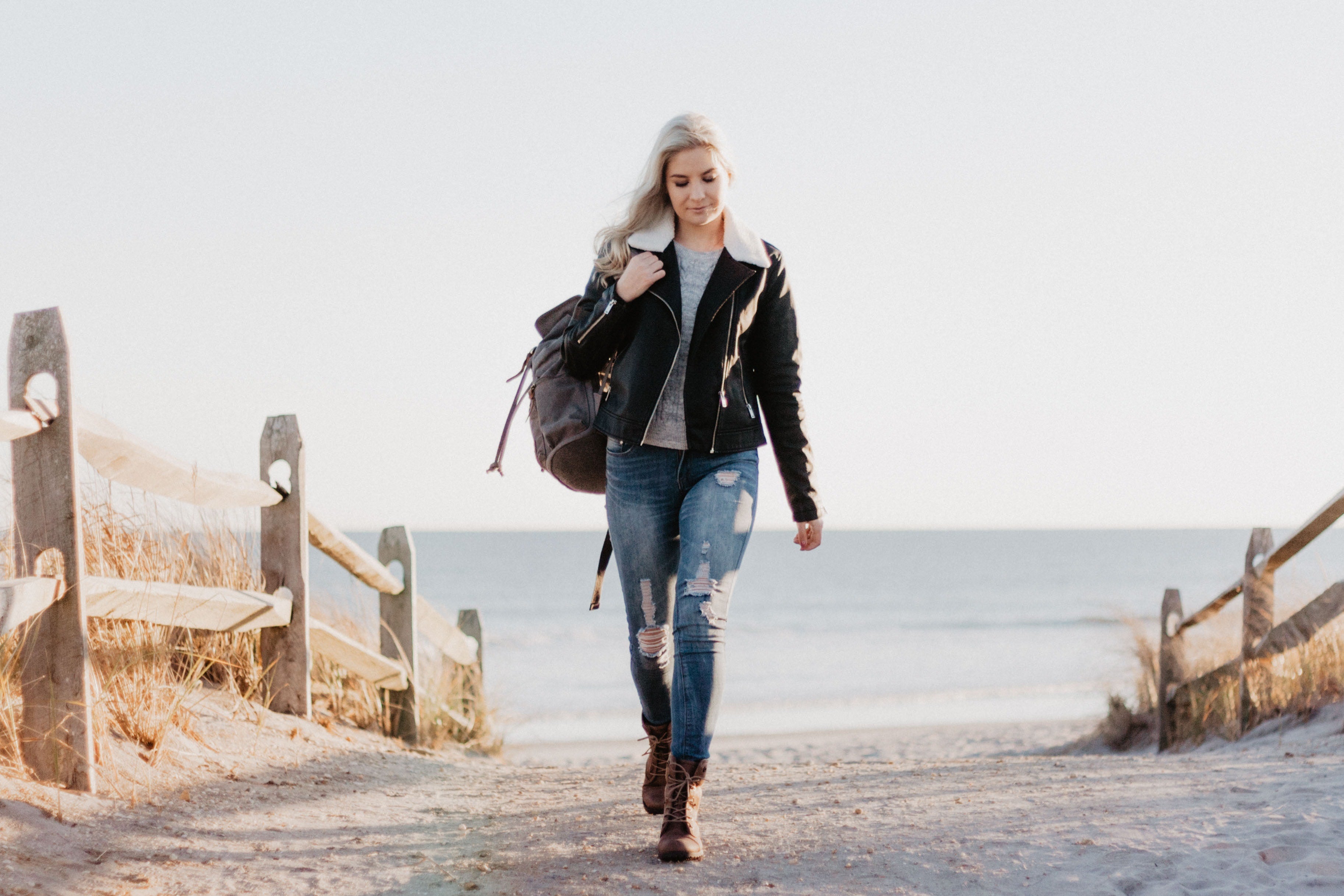 an outwear leather jacket