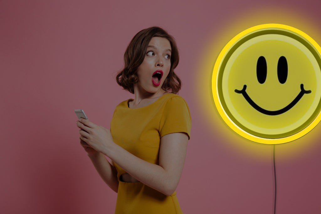 Emoji Emoticon Smiley face neon signs