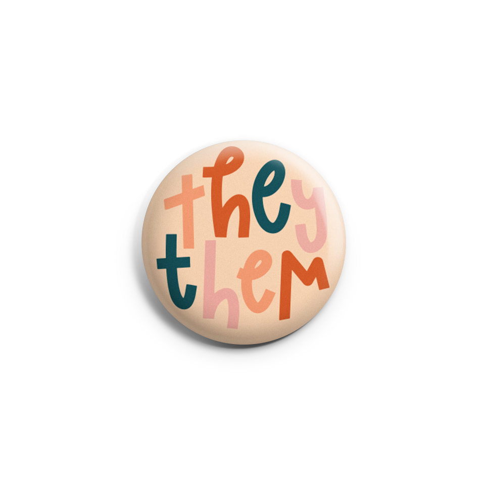 Button - They/Them Colorful