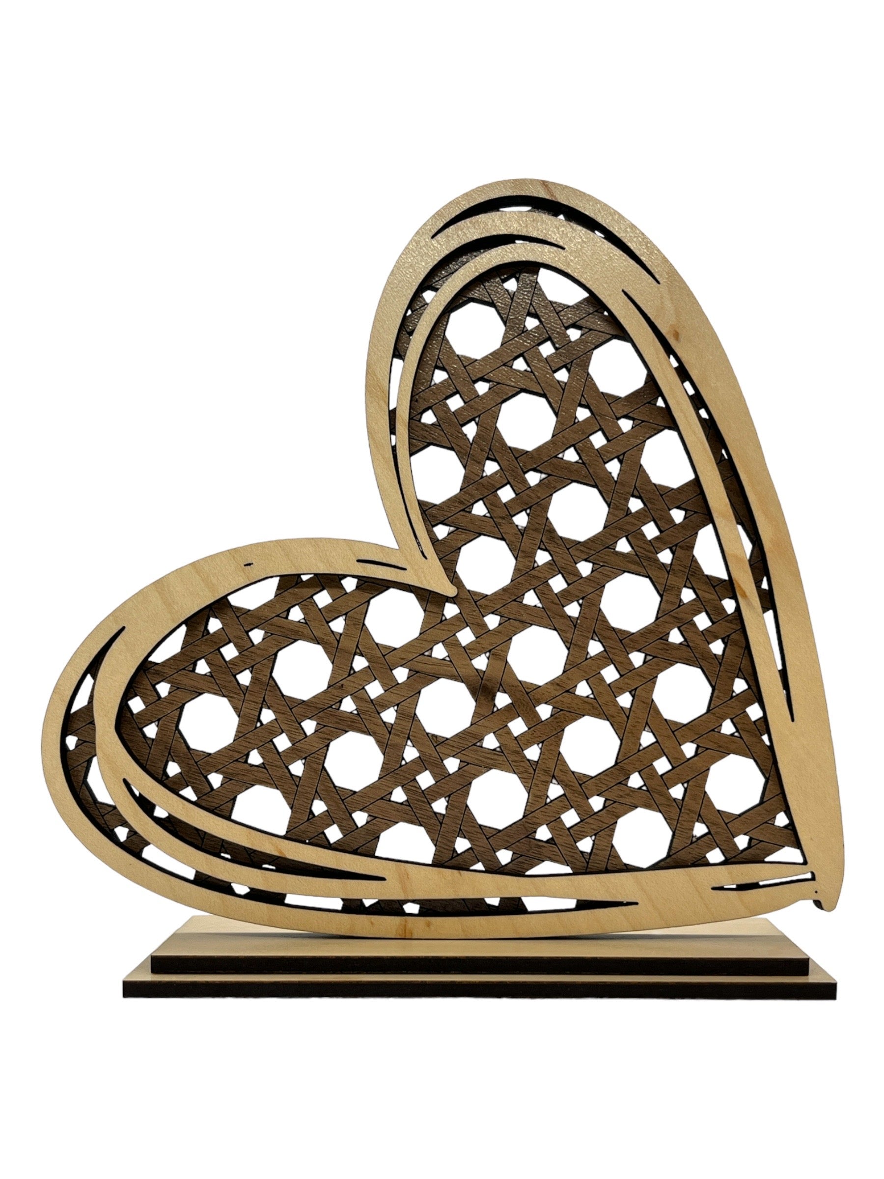 Wood Rattan Heart